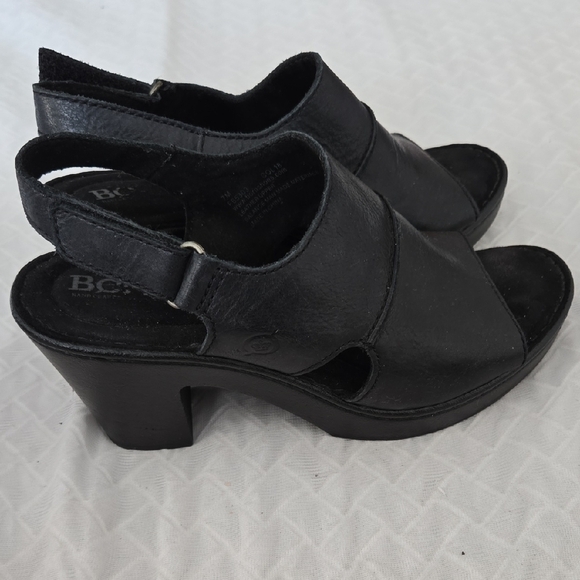 Born Shoes - Born Women Black Heeled Open Toe Mule Sandals Summer Comfort Shoes